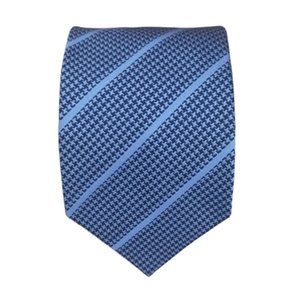 VAN LAACK Purple Striped Houndstooth Silk Tie 59"/ 3.2" EC